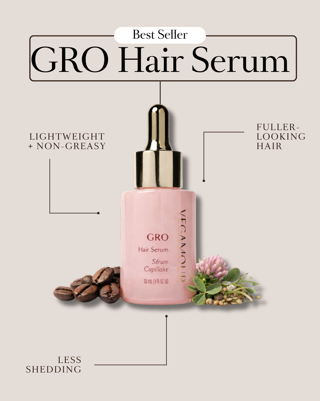 Vegamour GRO Hair Serum best seller product-focused ad