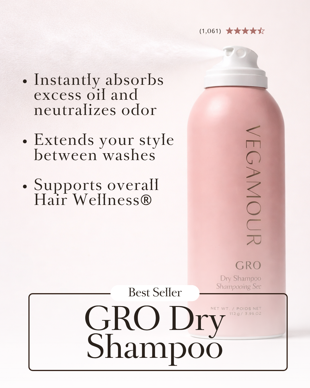 Vegamour GRO Dry Shampoo best seller creative