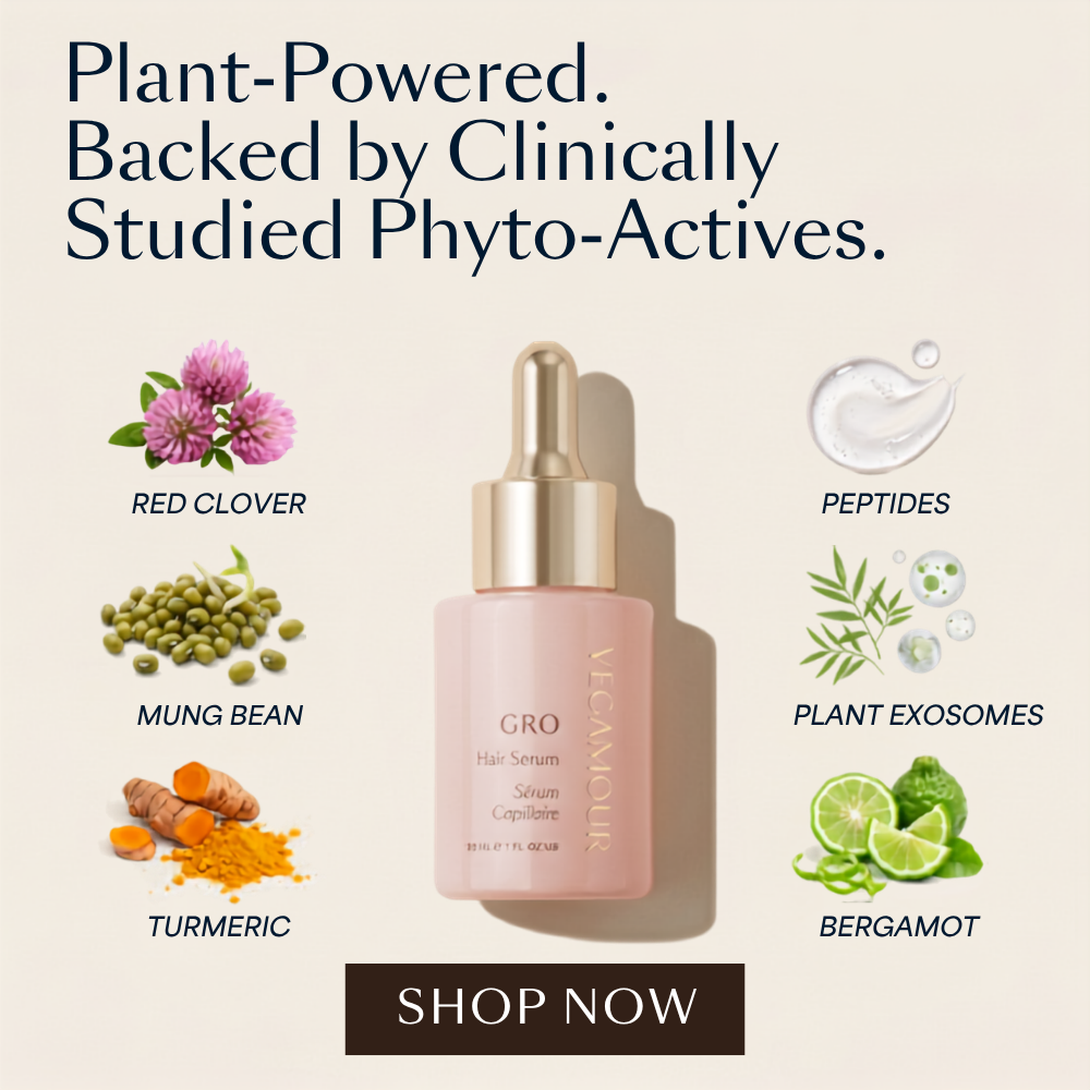 Vegamour Plant Powered phyto actives shop now ad