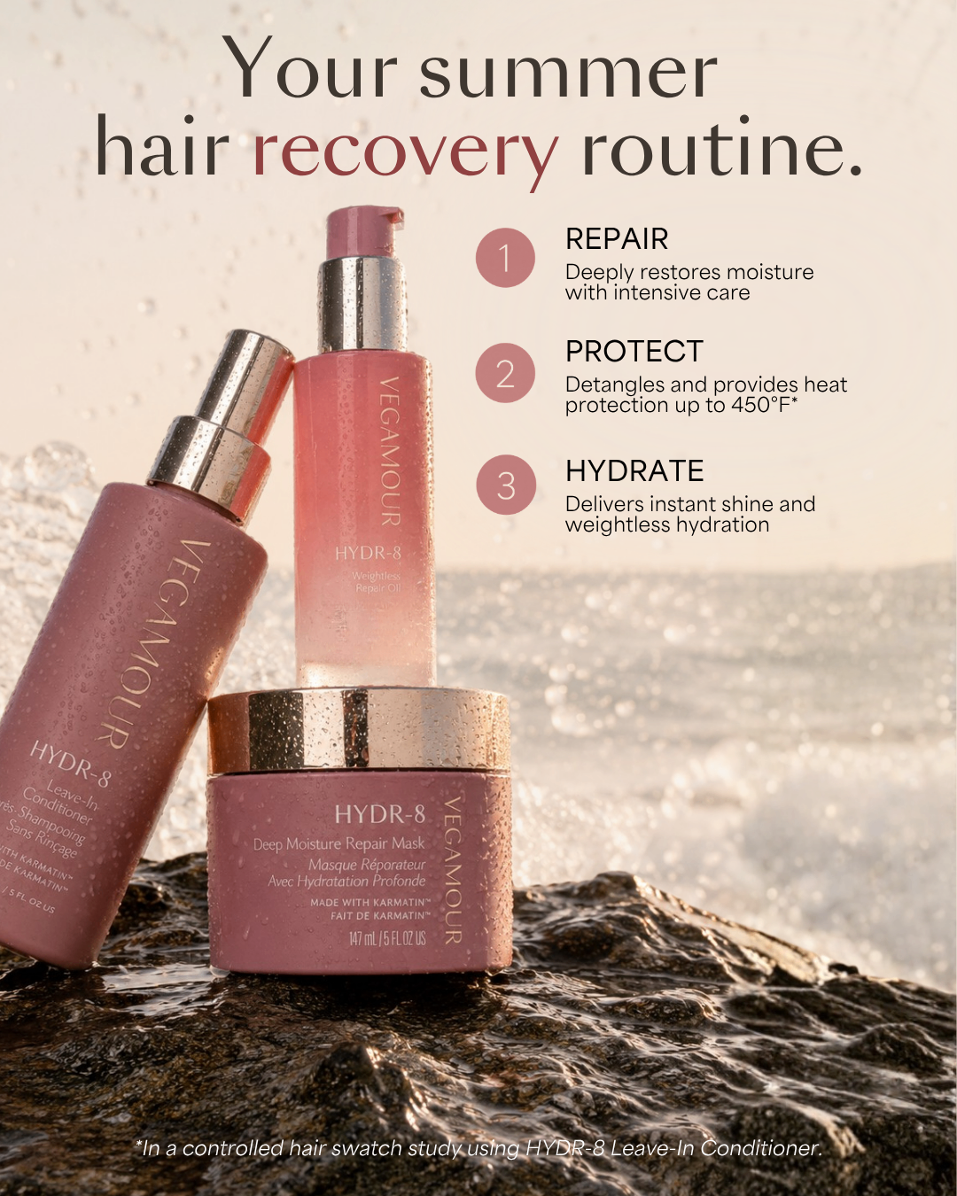 Vegamour HYDR-8 summer recovery routine ad